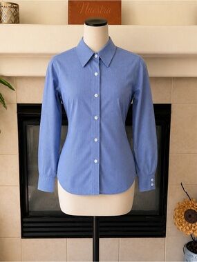 Express Women's Light Blue Button-Down Shirt